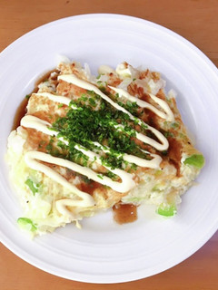 卵白・余物消費に!白いお好み焼き風卵焼き-レシピのメイン写真