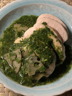 蒸し鶏のモロヘイヤあんかけ-レシピのメイン写真