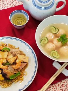 中華あんかけ焼きそばとえびたまスープ-レシピのメイン写真
