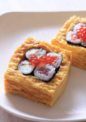 玉子焼きで手抜き見栄え寿司♪-レシピのメイン写真