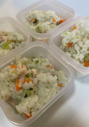 栄養満点☆鶏ごぼうの炊き込みご飯　離乳食-レシピのメイン写真