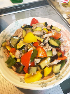 たっぷり夏野菜と豚肉の甘酢照り焼き-レシピのメイン写真