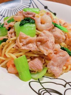 チンゲンサイで☆中華風焼きそば-レシピのメイン写真