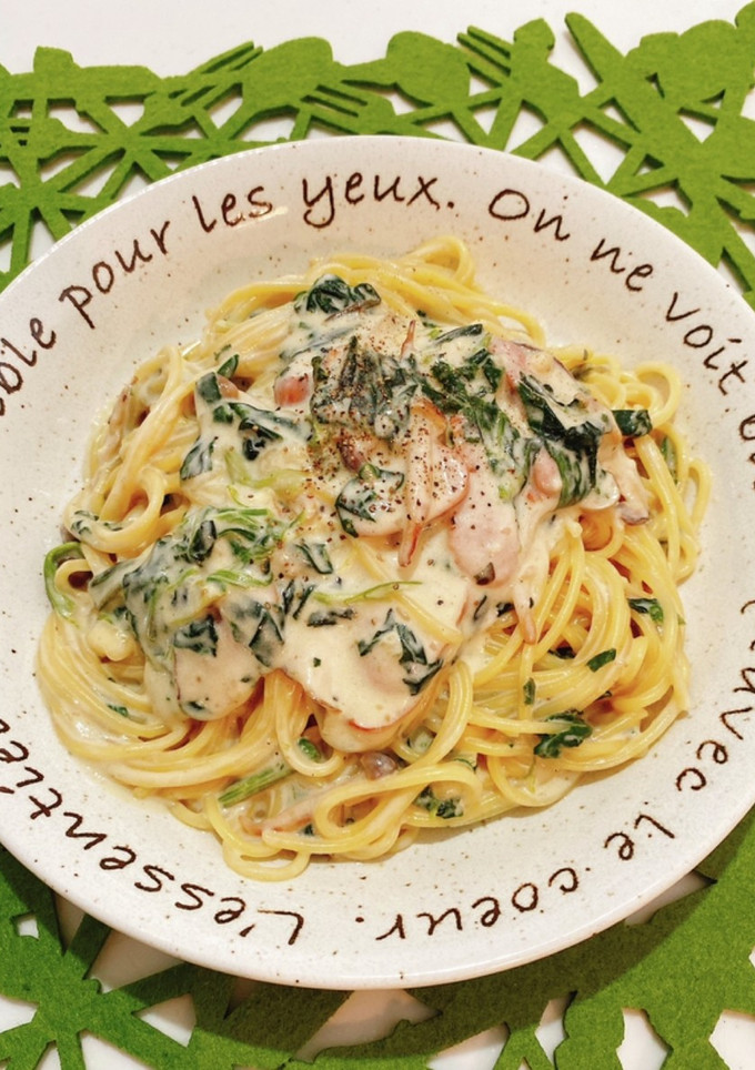 キノコとほうれん草の和風クリームパスタ☆-レシピのメイン写真