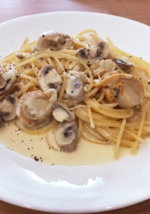 帆立とマッシュルームのクリームパスタ-レシピのメイン写真