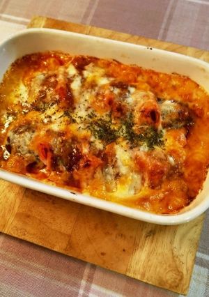 簡単☆ナスとハムのミートソース焼き-レシピのメイン写真