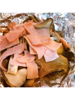 山盛りきのことハムの包み焼@バター醤油-レシピのメイン写真