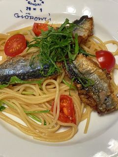 サンマの竜田揚げ和風パスタ-レシピのメイン写真