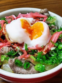 ネギだく温玉キムチ牛丼♪-レシピのメイン写真