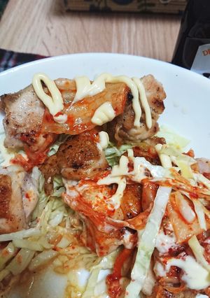 鶏肉炒めキムチのせ（低糖質）-レシピのメイン写真