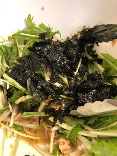 シャキシャキ水菜とツナの簡単サラダ-レシピのメイン写真