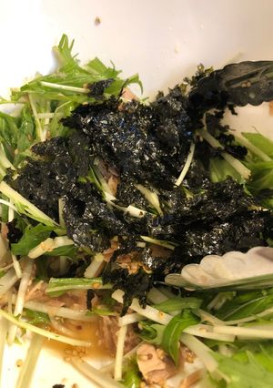 シャキシャキ水菜とツナの簡単サラダ-レシピのメイン写真
