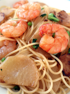 簡単!カブと海老の麺つゆパスタ-レシピのメイン写真