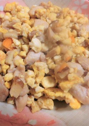 豆腐の炒り煮、隠し味は味噌、鶏肉モモ入り-レシピのメイン写真