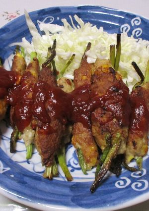 アスパラ巻きハンバーグでボリューム感あり-レシピのメイン写真