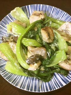 鮭の白子と青梗菜のマヨネーズ炒め-レシピのメイン写真