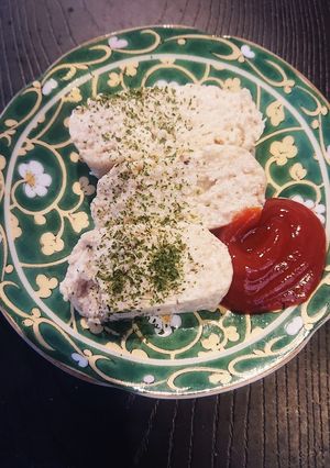 鶏の挽き肉とお豆腐の蒸し物ハンバーグ風-レシピのメイン写真