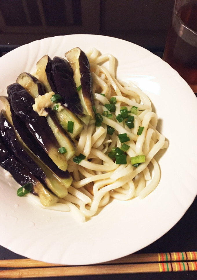 レンジで簡単☆秋茄子の揚げ浸し冷うどん-レシピのメイン写真