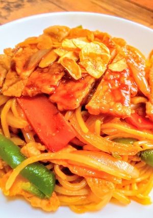 豚ロースのガーリック味噌だれの焼きそば-レシピのメイン写真