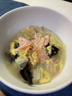 ハムと白菜の中華風スープ-レシピのメイン写真