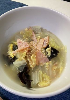 ハムと白菜の中華風スープ-レシピのメイン写真