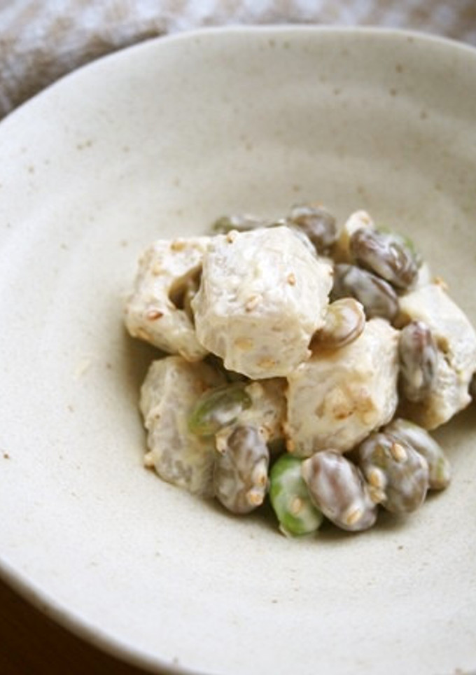 里芋・枝豆のごまマヨネーズ和え♪-レシピのメイン写真