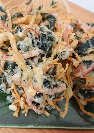 えのきとハムとワカメのかき揚げ-レシピのメイン写真