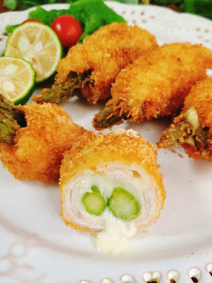 鶏むね肉deアスパラロールチキンカツ-レシピのメイン写真
