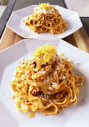 ラムボロネーゼのフェットチーネ-レシピのメイン写真