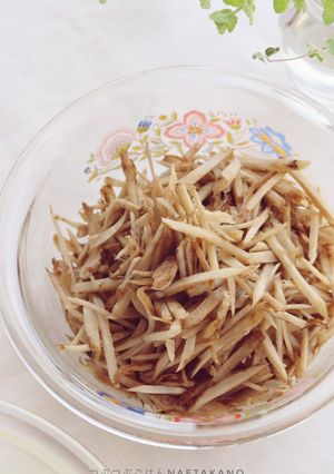 〈時短料理の味方〉蒸し炒めごぼう-レシピのメイン写真