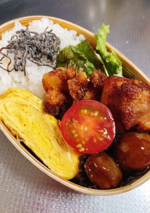キムチの素で味付け☆唐揚げ弁当-レシピのメイン写真