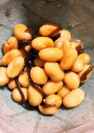 簡単！水煮大豆と塩昆布の煮物-レシピのメイン写真