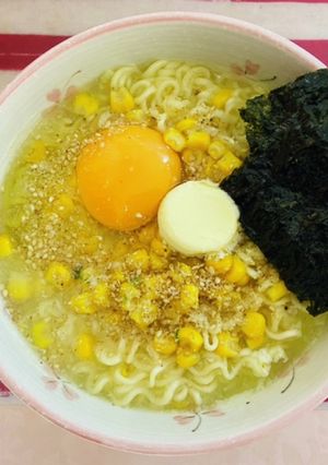 包丁使わずしおバターコーンのらーめん♪♪-レシピのメイン写真