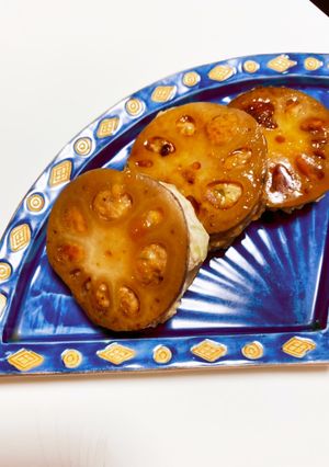 鶏胸肉と余り野菜で！蓮根のはさみ焼き-レシピのメイン写真