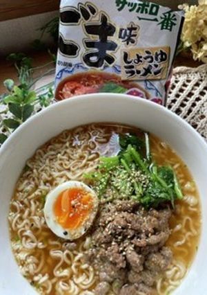 サッポロ一番ごま味で坦々麺風-レシピのメイン写真