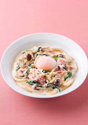 深煎りごまカルボナーラうどん-レシピのメイン写真