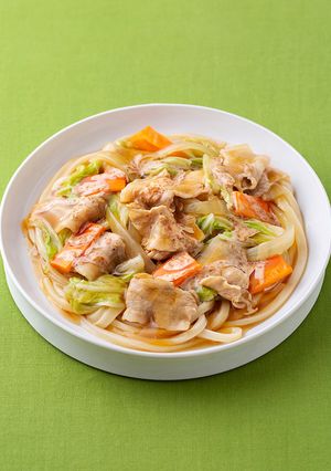 白菜と豚肉の深煎りごまうどん-レシピのメイン写真