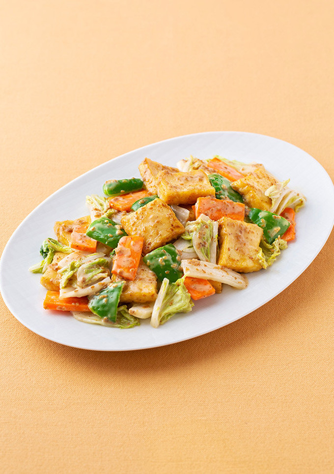 白菜とにんじんと厚揚げの深煎りごま炒め-レシピのメイン写真