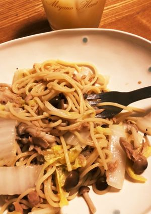 しめじと白菜の香味ペーストパスタ-レシピのメイン写真