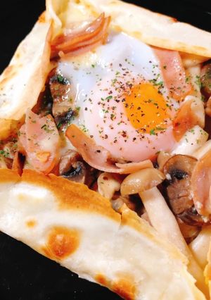 ガレット風！ハムときのこのおかずクレープ-レシピのメイン写真