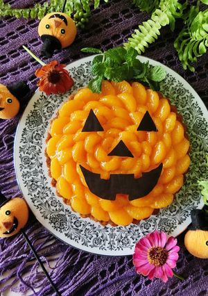 ハロウィンのみかんバナナカスタードタルト-レシピのメイン写真