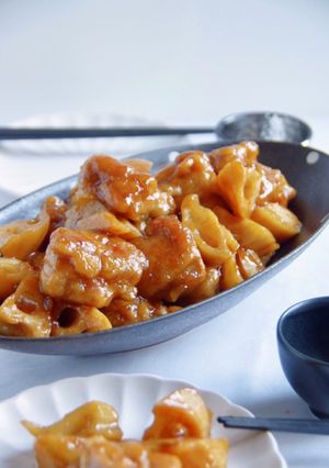 蓮根と鶏肉の黒酢煮-レシピのメイン写真