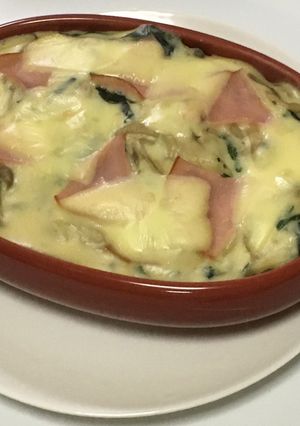 ハムとキノコのパングラタン-レシピのメイン写真