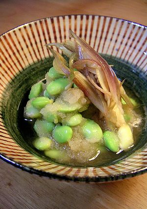 秋のみょうがと枝豆の小鉢-レシピのメイン写真