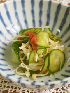きゅうり・えのきの梅和え♪シャキツル食感-レシピのメイン写真