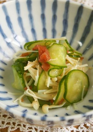 きゅうり・えのきの梅和え♪シャキツル食感-レシピのメイン写真