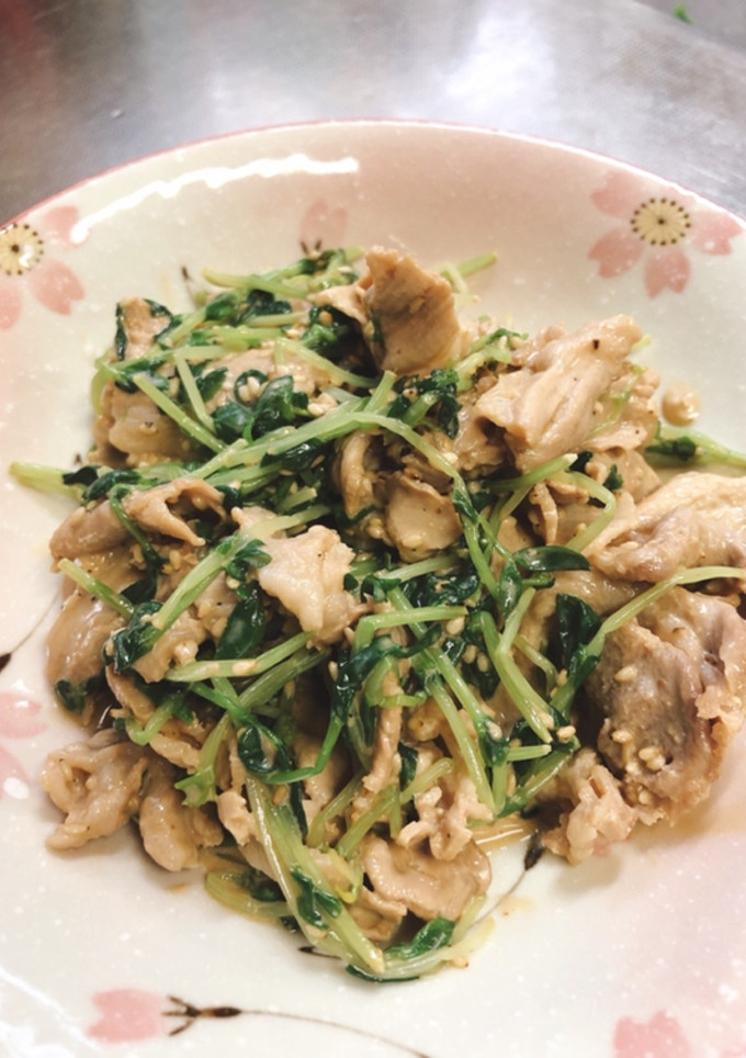 豚しゃぶと豆苗の味噌マヨ和え-レシピのメイン写真