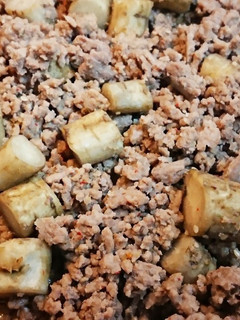 合挽き肉とごぼうと胡麻の煮込み-レシピのメイン写真