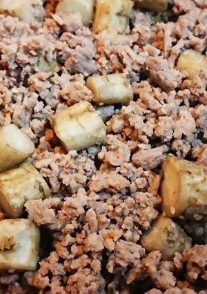 合挽き肉とごぼうと胡麻の煮込み-レシピのメイン写真