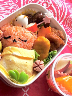 ねむねむくまさんのオムライスのお弁当-レシピのメイン写真